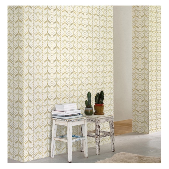 Papel pintado dibujo de hojas estilo nórdico - Omeya 121001