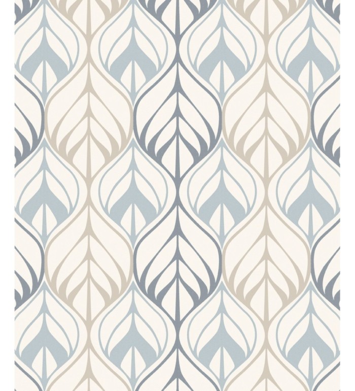 Papel pintado dibujo de hojas estilo nórdico - Omeya 121002