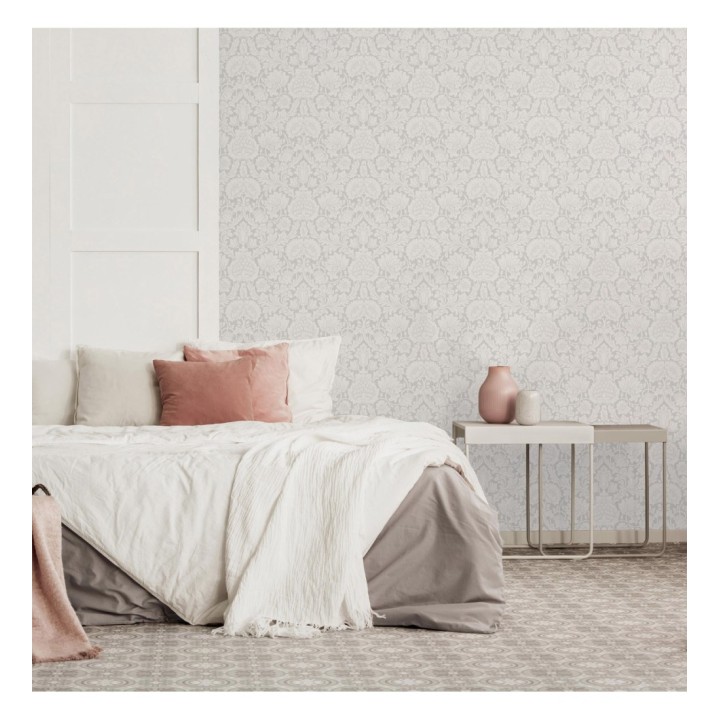 Papel pintado damasco lujoso estilo inglés con toque metalizados - Quinton Palace 681222