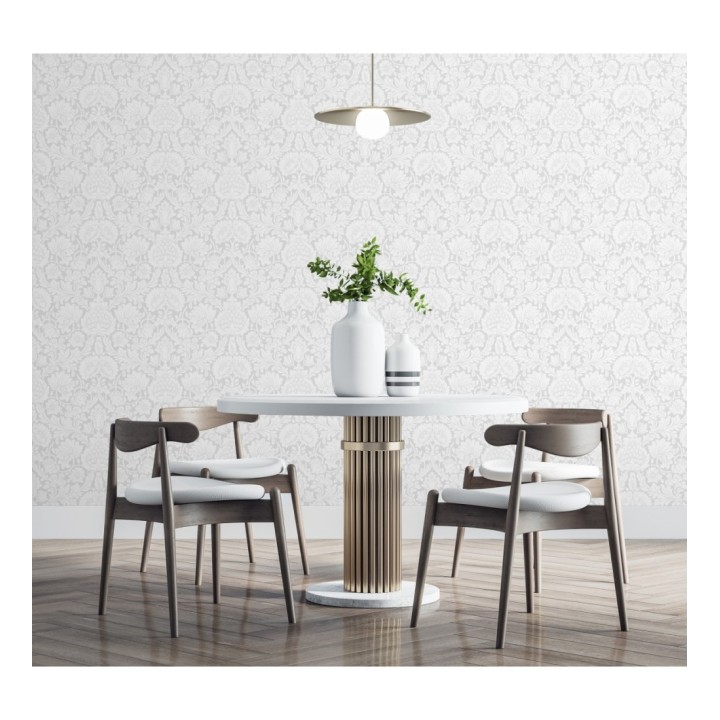 Papel pintado damasco lujoso estilo inglés con toque metalizados - Quinton Palace 681222