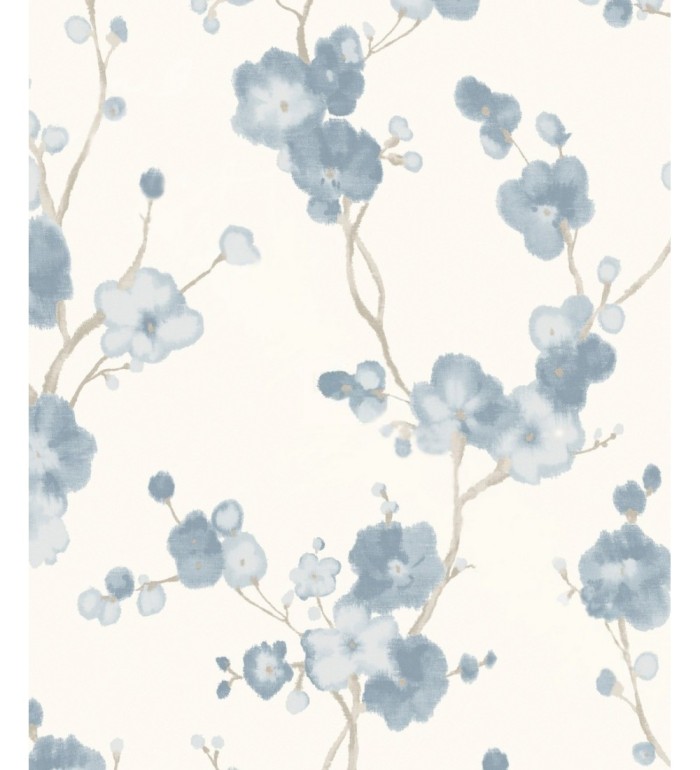Papel pintado flores azuladas efecto acuarela - Alice Gardens 121004
