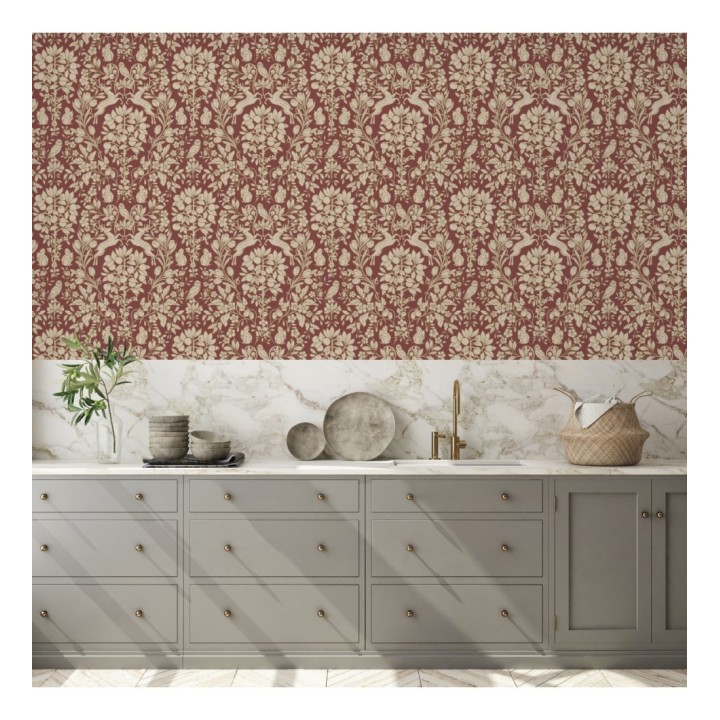 Papel pintado animales del bosque ornamental - Branly Forest 681224