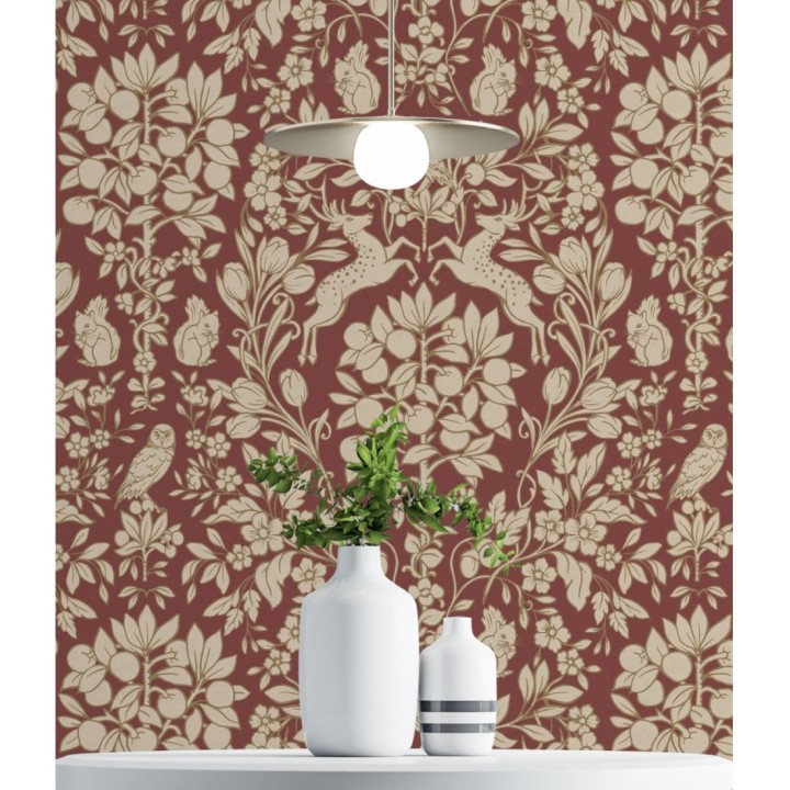 Papel pintado animales del bosque ornamental - Branly Forest 681224