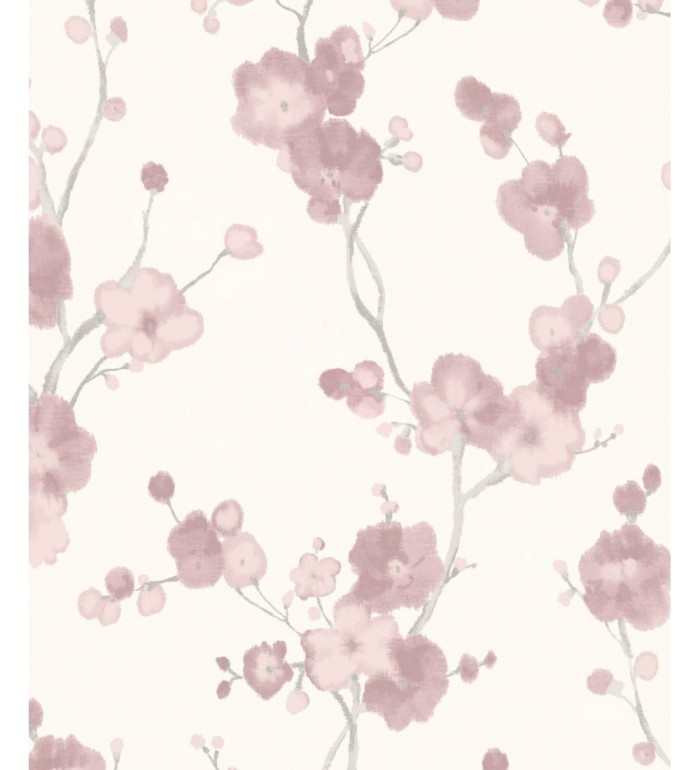 Papel pintado flores rosadas efecto acuarela - Alice Gardens 121005