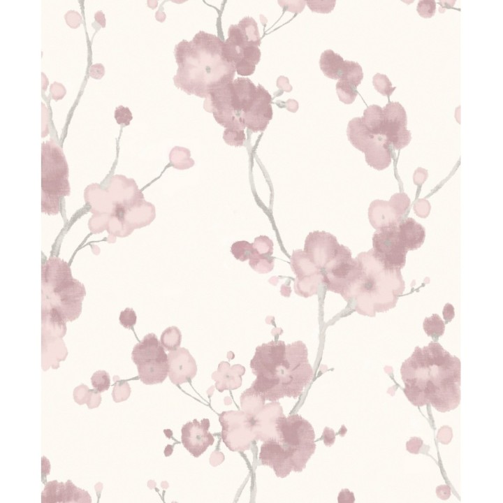 Papel pintado flores rosadas efecto acuarela - Alice Gardens 121005