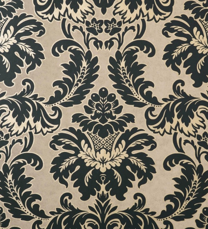 Papel pintado damasco moderno con ligero efecto metalizado - James Damask 681242