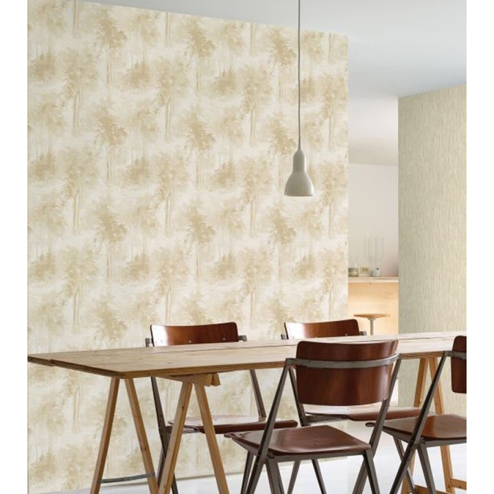 Papel pintado bosque de árboles pintados a acuarela - Villa Lucia 121008