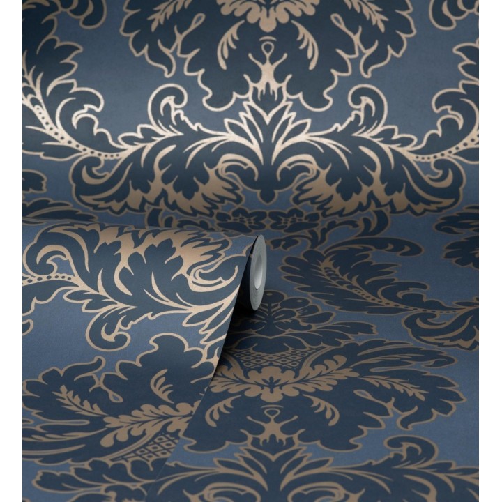 Papel pintado damasco moderno con ligero efecto metalizado - James Damask 681243