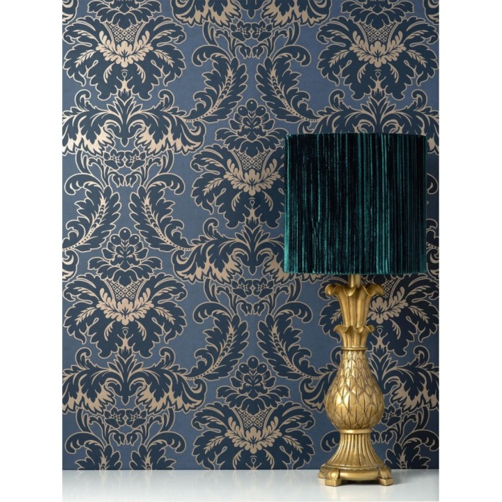 Papel pintado damasco moderno con ligero efecto metalizado - James Damask 681243