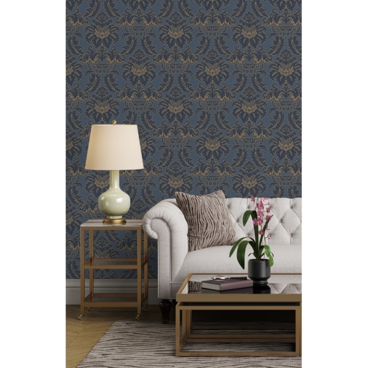 Papel pintado damasco moderno con ligero efecto metalizado - James Damask 681243