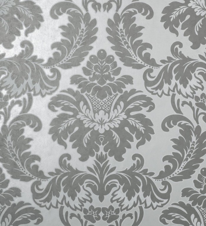 Papel pintado damasco moderno con ligero efecto metalizado - James Damask 681244