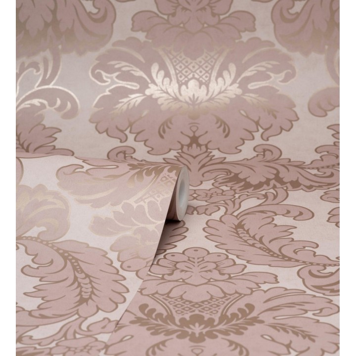 Papel pintado damasco moderno con ligero efecto metalizado - James Damask 681245