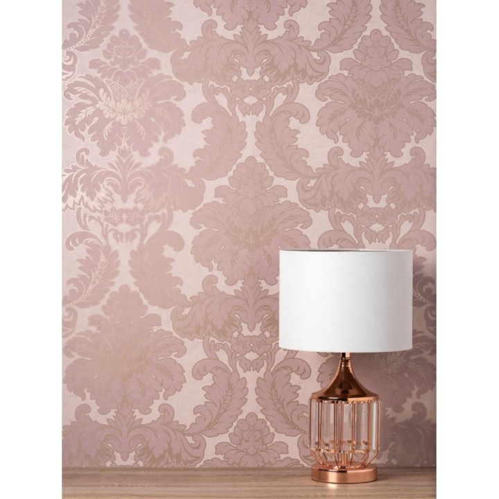 Papel pintado damasco moderno con ligero efecto metalizado - James Damask 681245
