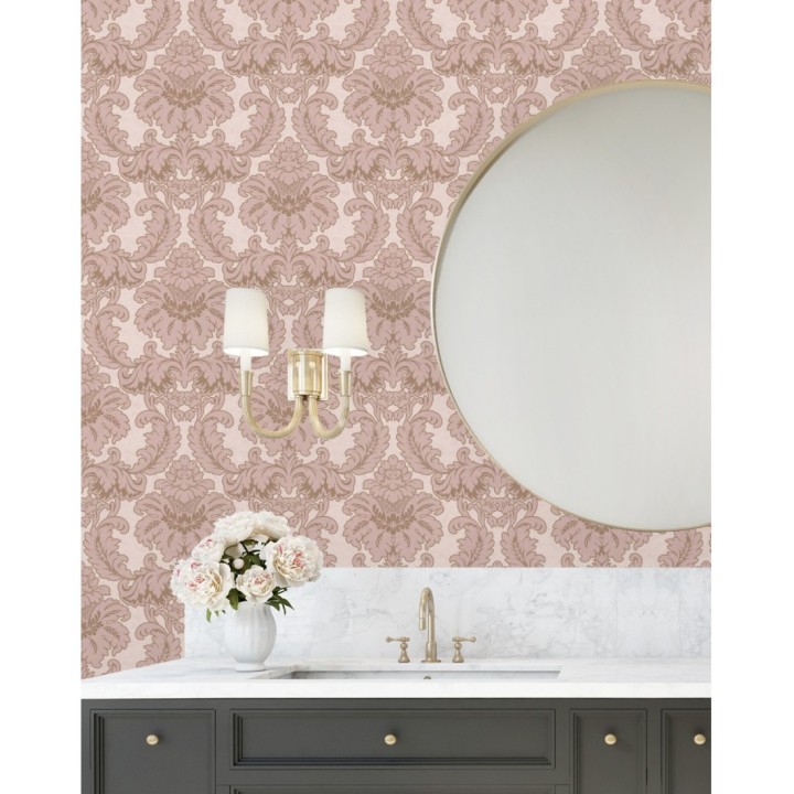 Papel pintado damasco moderno con ligero efecto metalizado - James Damask 681245