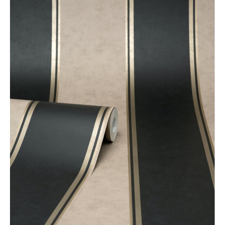 Papel pintado de rayas modernas con pequeños detalles metalizados - James Stripes 681246