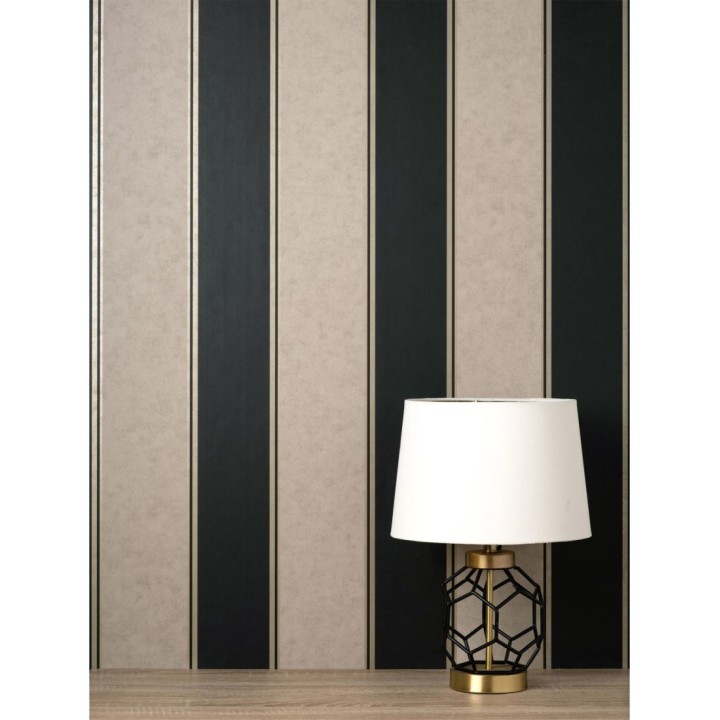 Papel pintado de rayas modernas con pequeños detalles metalizados - James Stripes 681246