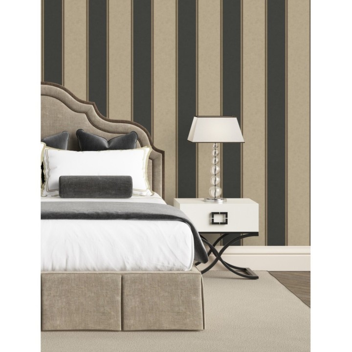 Papel pintado de rayas modernas con pequeños detalles metalizados - James Stripes 681246