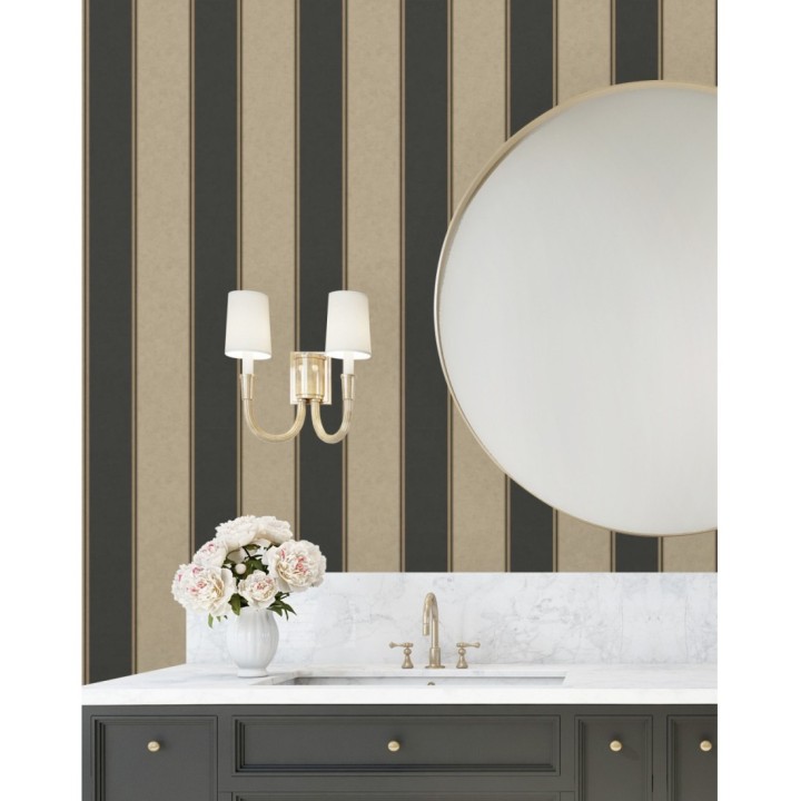 Papel pintado de rayas modernas con pequeños detalles metalizados - James Stripes 681246