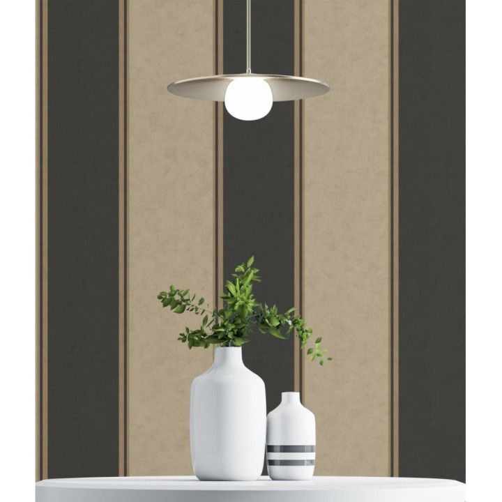 Papel pintado de rayas modernas con pequeños detalles metalizados - James Stripes 681246