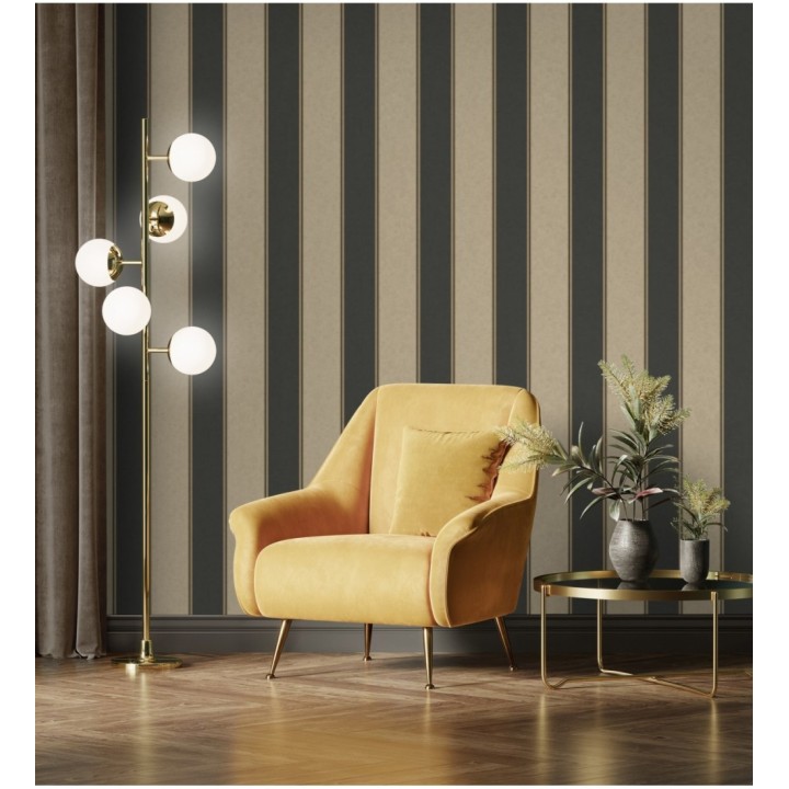 Papel pintado de rayas modernas con pequeños detalles metalizados - James Stripes 681246