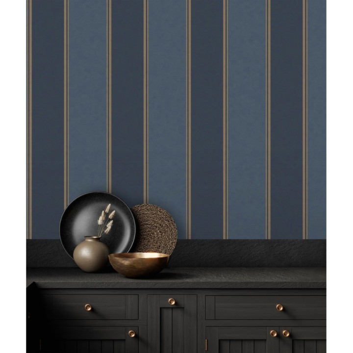 Papel pintado de rayas modernas con pequeños detalles metalizados - James Stripes 681247