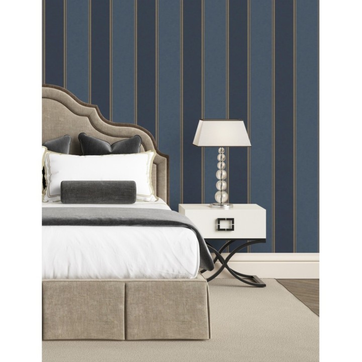 Papel pintado de rayas modernas con pequeños detalles metalizados - James Stripes 681247