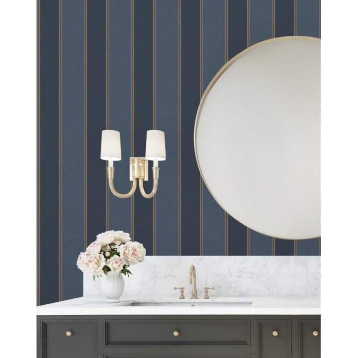 Papel pintado de rayas modernas con pequeños detalles metalizados - James Stripes 681247