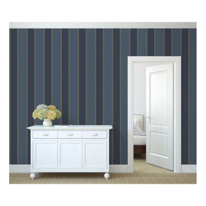 Papel pintado de rayas modernas con pequeños detalles metalizados - James Stripes 681247