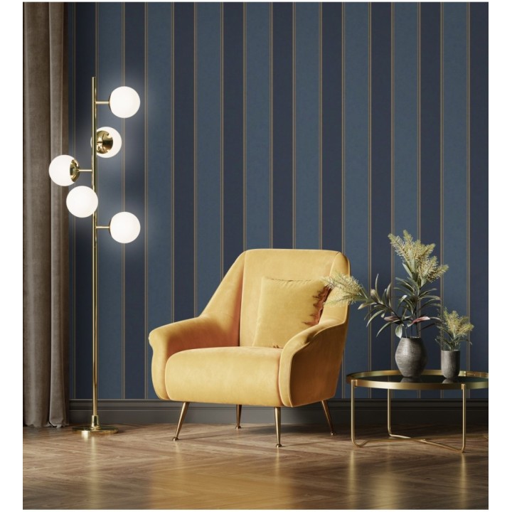 Papel pintado de rayas modernas con pequeños detalles metalizados - James Stripes 681247