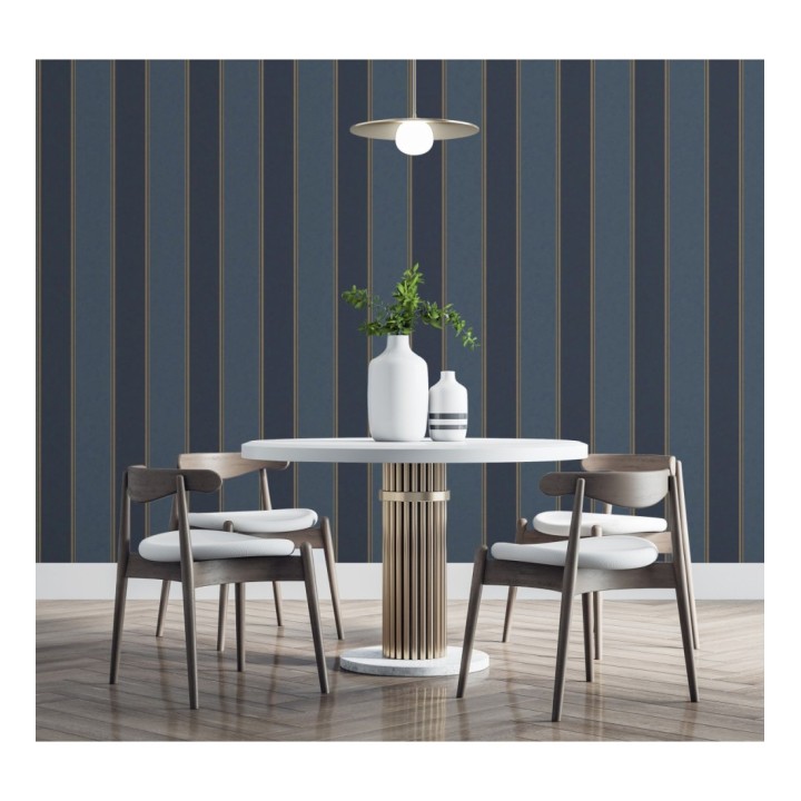 Papel pintado de rayas modernas con pequeños detalles metalizados - James Stripes 681247