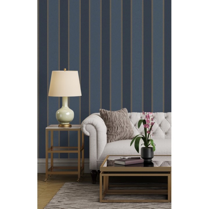 Papel pintado de rayas modernas con pequeños detalles metalizados - James Stripes 681247