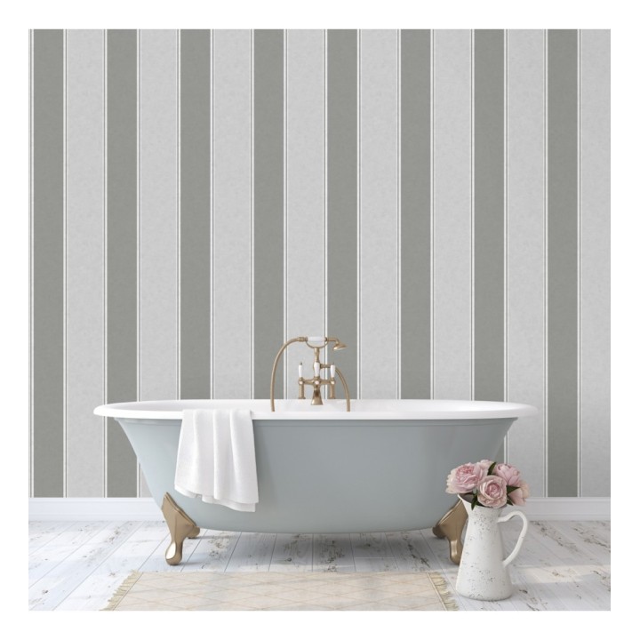 Papel pintado de rayas modernas con pequeños detalles metalizados - James Stripes 681248