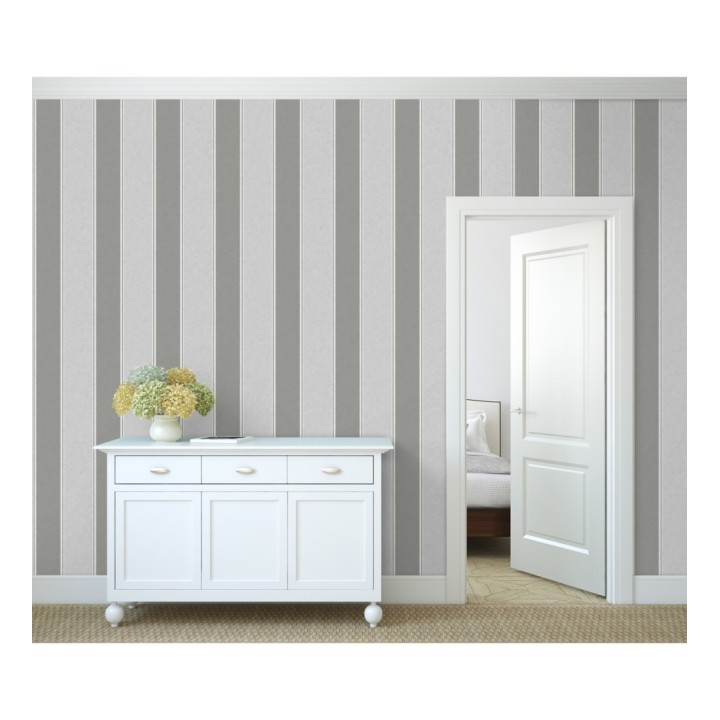 Papel pintado de rayas modernas con pequeños detalles metalizados - James Stripes 681248