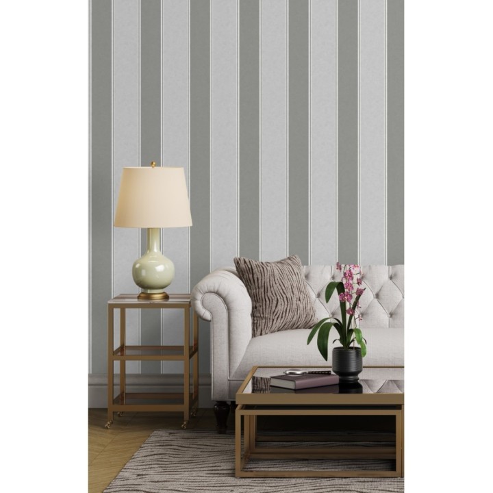 Papel pintado de rayas modernas con pequeños detalles metalizados - James Stripes 681248
