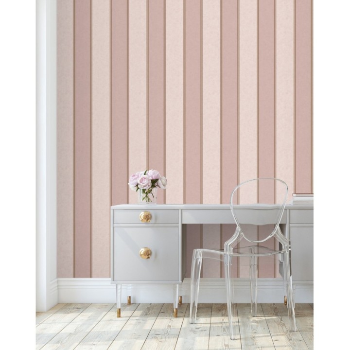 Papel pintado de rayas modernas con pequeños detalles metalizados - James Stripes 681249