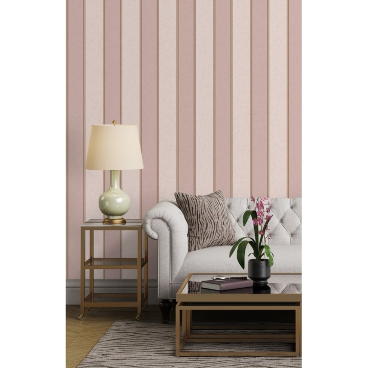 Papel pintado de rayas modernas con pequeños detalles metalizados - James Stripes 681249