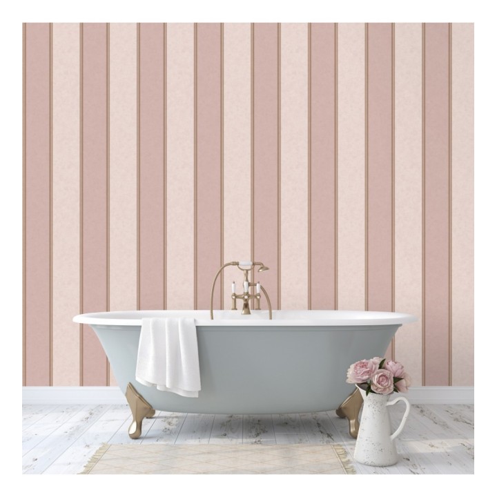 Papel pintado de rayas modernas con pequeños detalles metalizados - James Stripes 681249