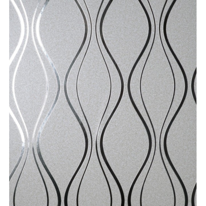 Papel pintado geométrico mate de curvas metalizadas estilo Art Decó - Chambovet 681261