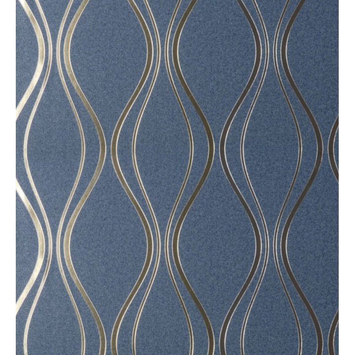 Papel pintado geométrico mate de curvas metalizadas estilo Art Decó - Chambovet 681262