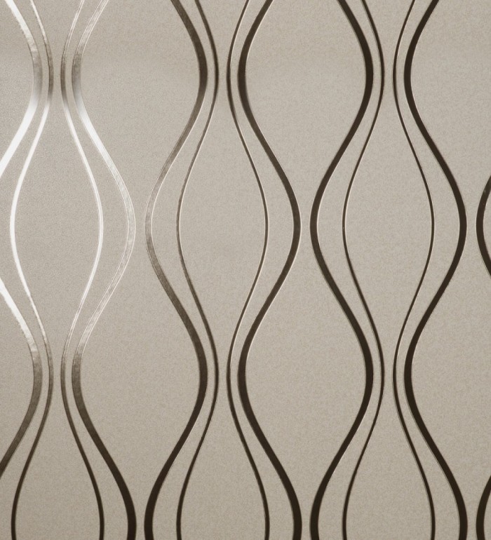 Papel pintado geométrico mate de curvas metalizadas estilo Art Decó - Chambovet 681263