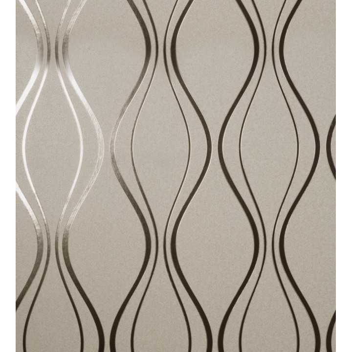 Papel pintado geométrico mate de curvas metalizadas estilo Art Decó - Chambovet 681263