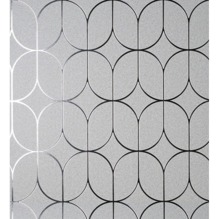 Papel pintado geométrico mate con dibujo metalizado estilo Art Decó - Brandon 681264
