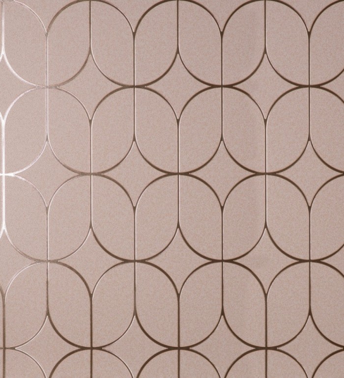 Papel pintado geométrico mate con dibujo metalizado estilo Art Decó - Brandon 681266