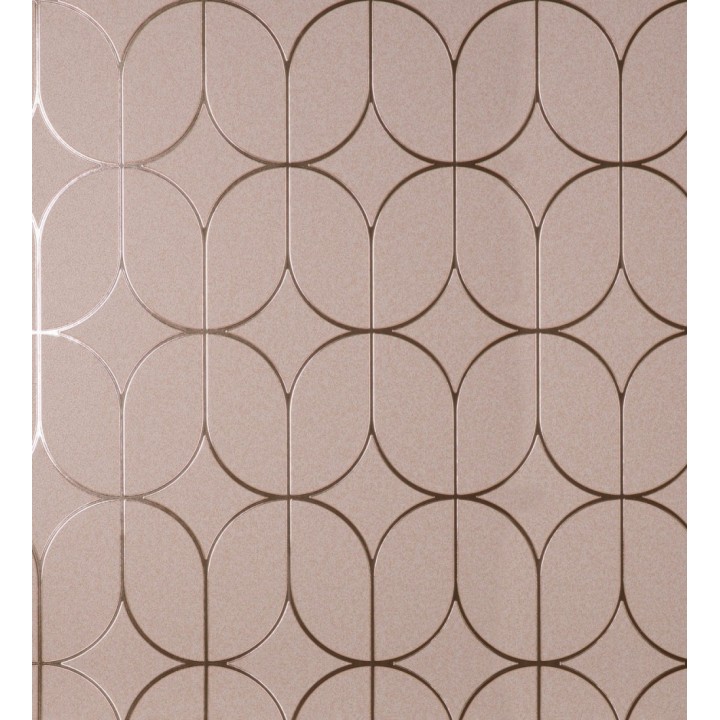 Papel pintado geométrico mate con dibujo metalizado estilo Art Decó - Brandon 681266