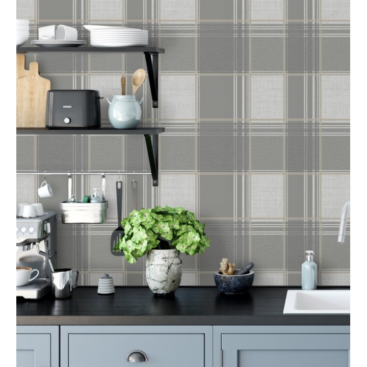 Papel pintado cuadros escoceses - Bertram 681267