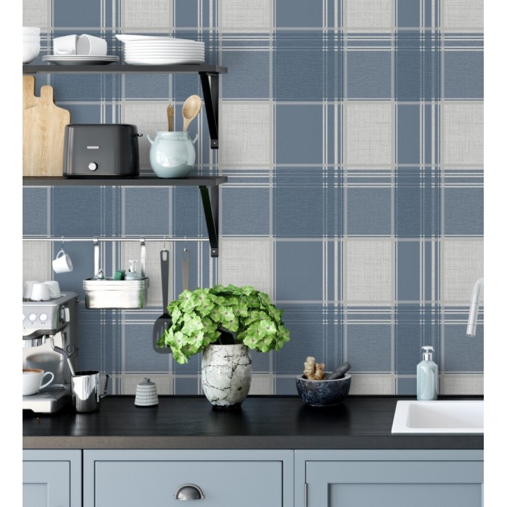 Papel pintado cuadros escoceses - Bertram 681268