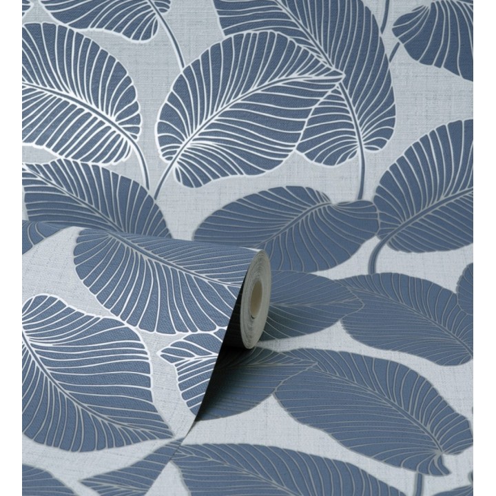 Papel pintado de hojas con silueta ligeramente metalizada - Begonia 681271