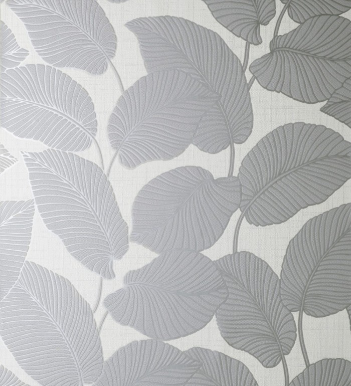 Papel pintado de hojas con silueta ligeramente metalizada - Begonia 681272