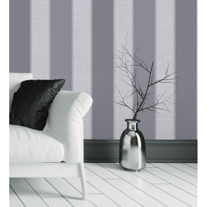 Papel pintado de rayas modernas con algunos toques ligeramente metalizados - Loren Stripes 681273