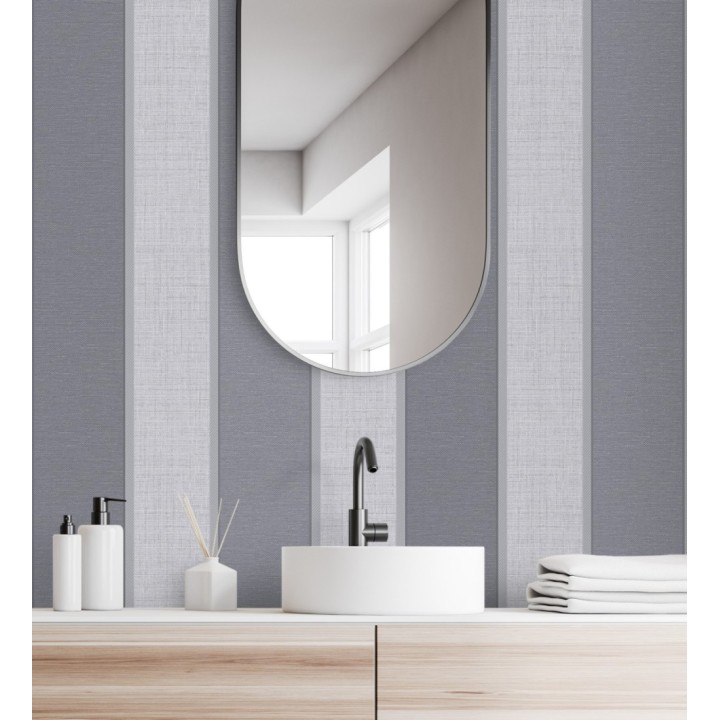 Papel pintado de rayas modernas con algunos toques ligeramente metalizados - Loren Stripes 681273
